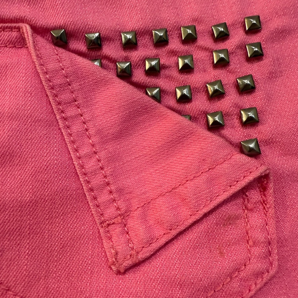 Women's Pink Bermuda Studded Shorts